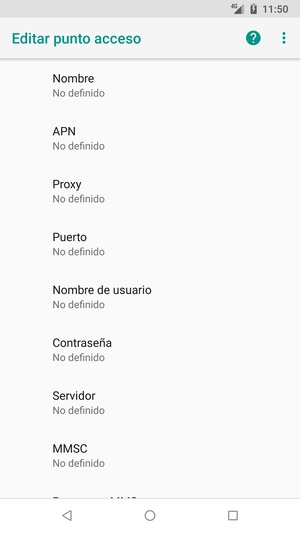Introduzca la información de Internet