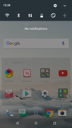 Slide down the top menu again