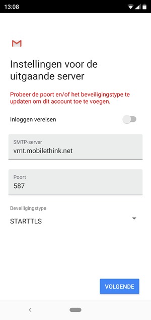 Selecteer Beveiligingstype