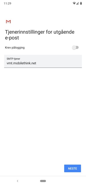 Slå av Krev pålogging og velg NESTE