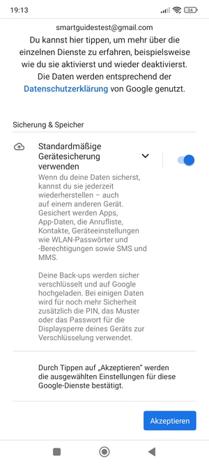 Wählen Sie Akzeptieren