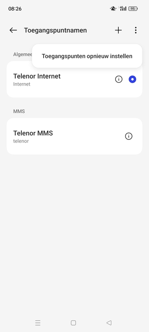 Selecteer Toegangspunten opnieuw instellen