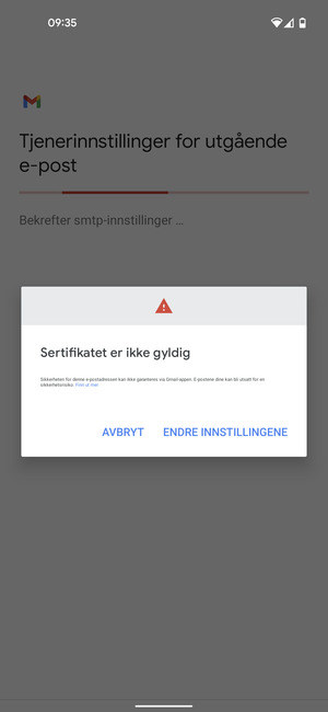 Velg ENDRE INNSTILLINGENE
