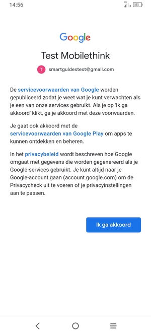 Selecteer Ik ga akkoord