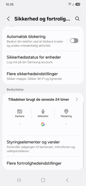 Scroll til og vælg Flere sikkerhedsindstillinger