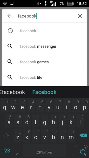 Voer de app-naam in en selecteer Zoek