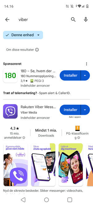 Vælg appen
