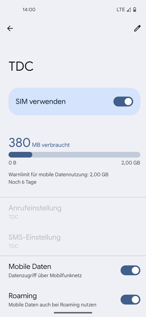 Schalten Sie Roaming an oder aus