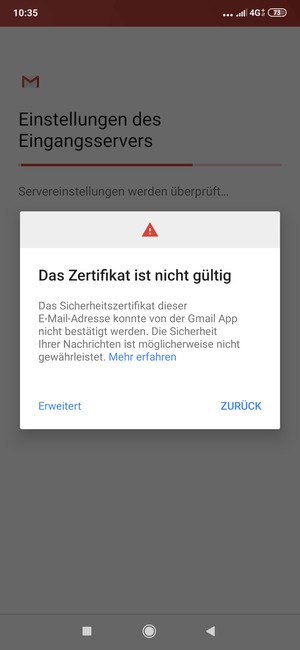 Wählen Sie ZURÜCK