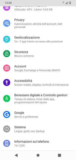 Scorri e seleziona Sistema