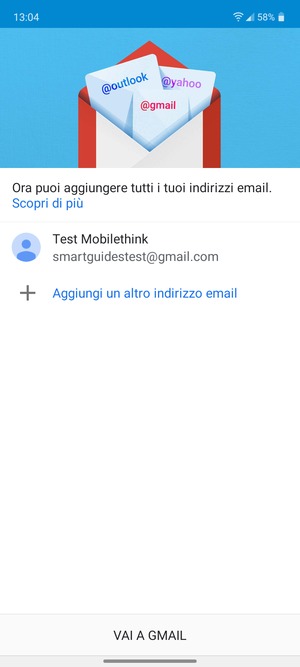 Seleziona VAI A GMAIL