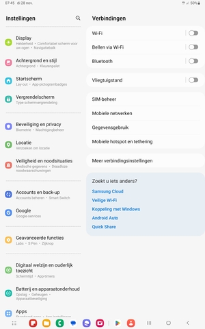 Scroll naar en selecteer Accounts en back-up