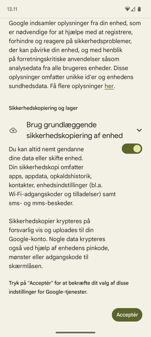 Vælg Acceptér