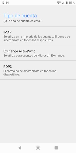 Seleccione Exchange ActiveSync