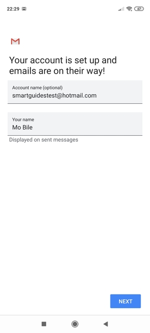 Give your account a name and enter your name. Select NEXT