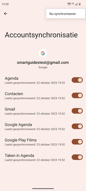 Selecteer Nu synchroniseren