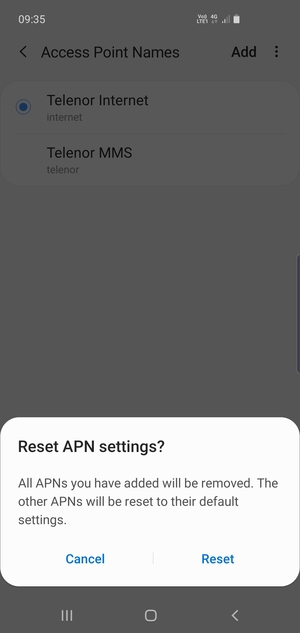 Select Reset