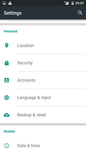 Scroll to and select Backup & reset