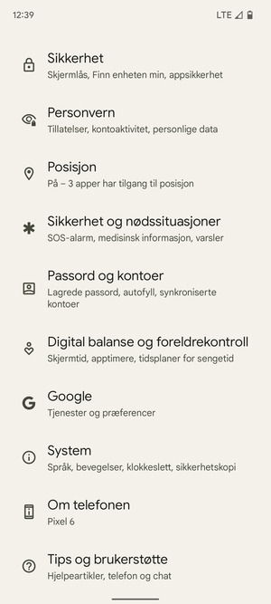 Bla til og velg System