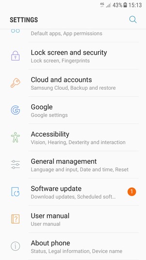 Scroll to and select Cloud and accounts