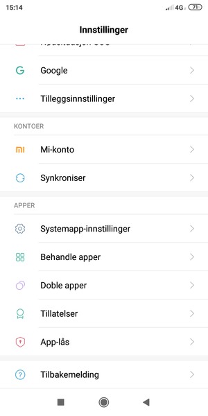 Bla til og velg Synkroniser