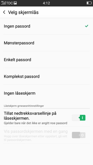 Velg Mønsterpassord
