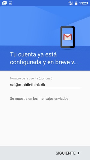 Déle a su cuenta un nombre y seleccione SIGUIENTE