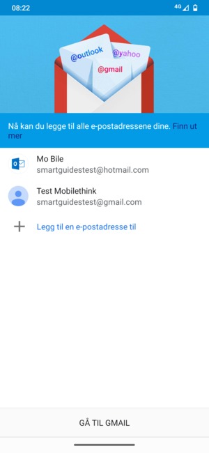 Velg GÅ TIL GMAIL