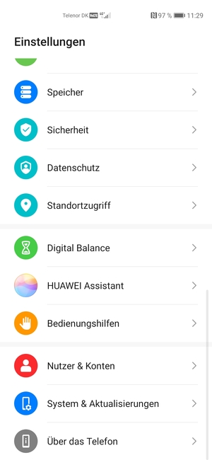 Scrollen Sie und wählen Sie System & Aktualisierungen