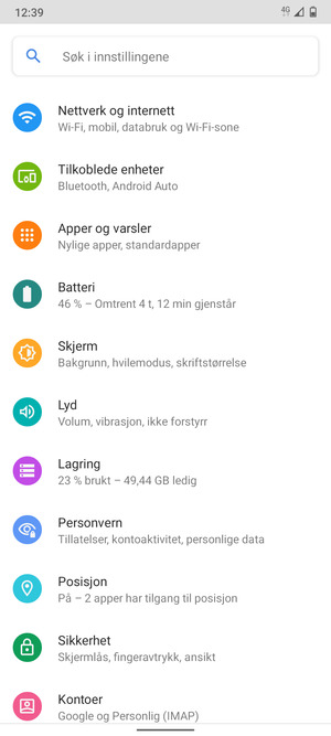 Velg Nettverk og internett