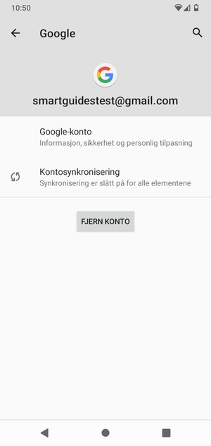 Velg Kontosynkronisering