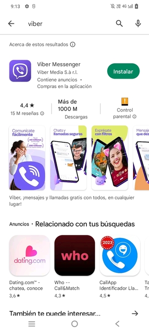 Seleccione la aplicación