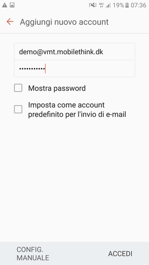 Inserisci il tuo indirizzo email e password. Seleziona ACCEDI