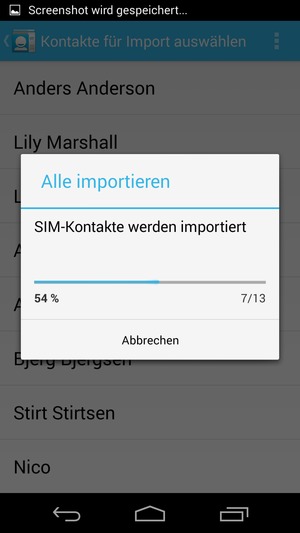 Ihre Kontakte werden in Ihrem Google Konto gespeichert und auf Ihrem Handy gespeichert, wenn Google das nächste Mal synchronisiert wird.
