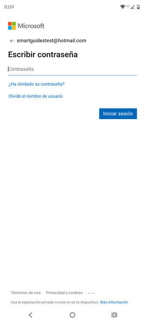 Introduzca su contraseña y seleccione Iniciar sesión