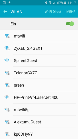 Wählen Sie das Wireless-Netzwerk, zu dem Sie eine Verbindung herstellen möchten
