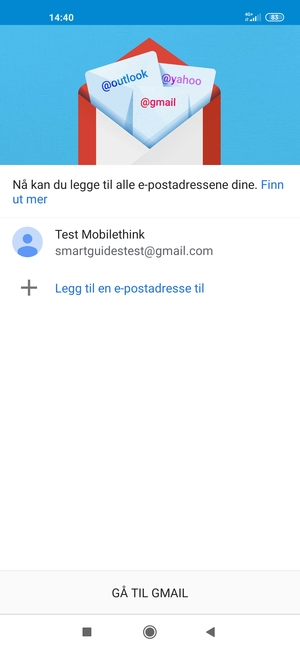 Velg GÅ TIL GMAIL