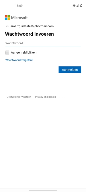 Voer uw wachtwoord in en selecteer Aanmelden