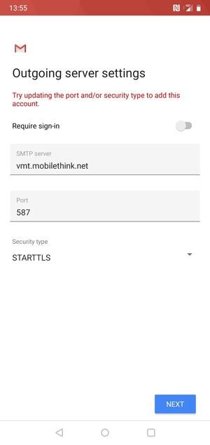 Select Security type