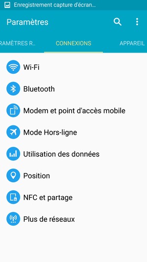 Sélectionnez CONNEXIONS puis Plus de réseaux