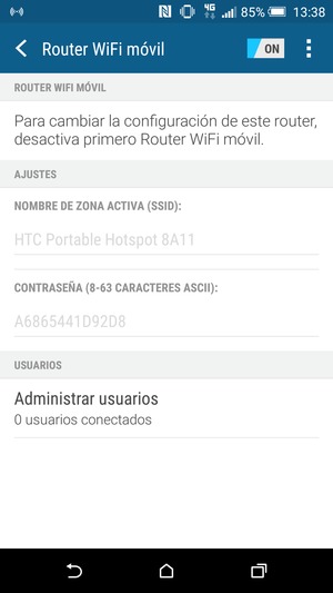 El teléfono ha sido configurado para su uso como módem