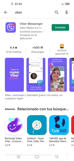 Seleccione la aplicación