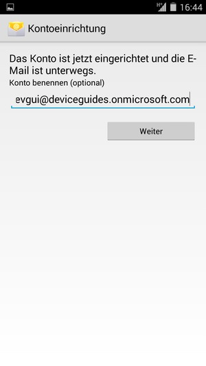 Geben Sie Ihrem Konto einen Namen und wählen Sie Weiter