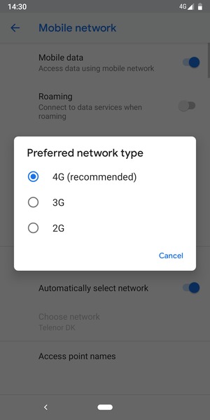Select your preferred option