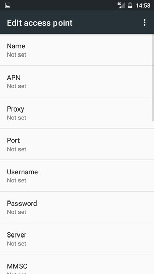 Enter Internet information