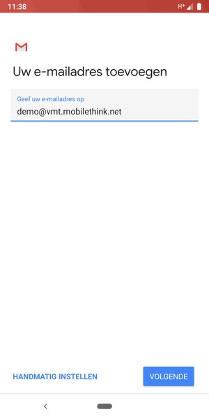 Voer uw e-mailadres in en selecteer VOLGENDE