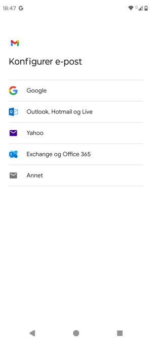 Velg Outlook, Hotmail og Live