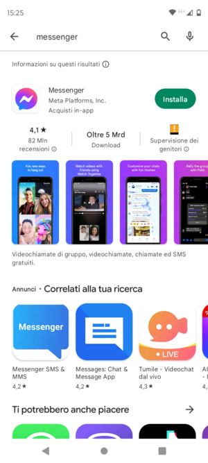 Seleziona l'applicazione
