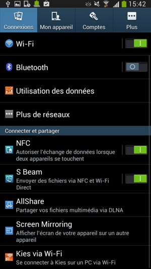 Sélectionnez Comptes