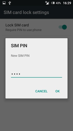 Enter your New SIM PIN and select OK
